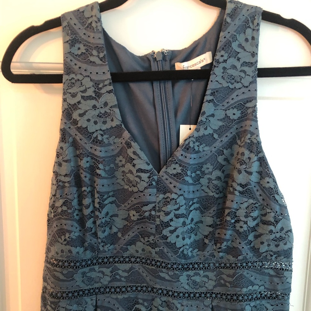 Large Francesca’s Lacy Homecoming Dress, Dark Teal